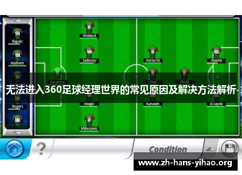 无法进入360足球经理世界的常见原因及解决方法解析 无法进入360足球经理世界的常见原因及解决方法解析