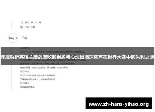 深度解析英格兰屡战屡败的根源与心理困境探究其在世界大赛中的失利之谜